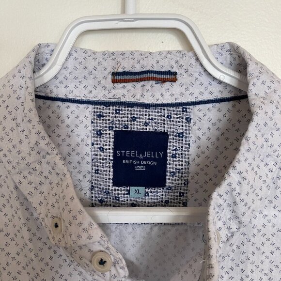 Men's Steel & Jelly British Design Long Sleeve Button Down Shirt - Picture 4 of 4